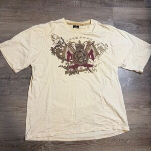 Y2K Starbury Stephon Marbury Lion Crest Graphic T-Shirt Mens M Cream Vintage